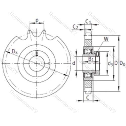 Подшипниковый узел шариковый радиальный KSR 15-B 0-10-10-14-08