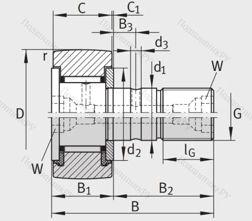 Подшипник KRV 40 X PPA от производителя  INA