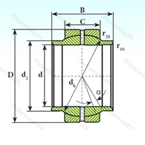 Подшипник скольжения сферический GEEW 20 ES