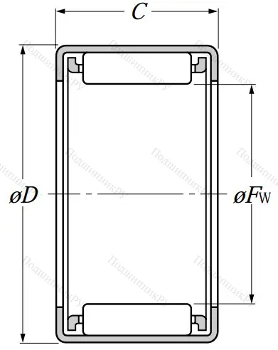 Игольчатый подшипник HK 1212 от производителя  NTN