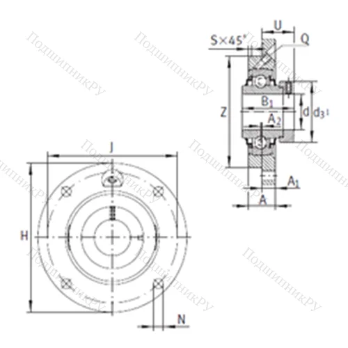 Подшипниковый узел шариковый радиальный RMEO 50