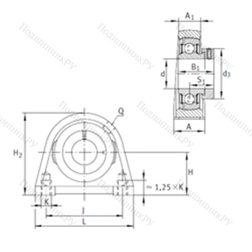 Подшипниковый узел шариковый радиальный PSHE 45
