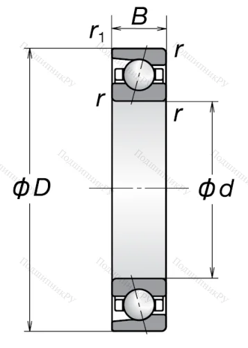 Однорядный шариковый подшипник 7207 BW от производителя  NSK