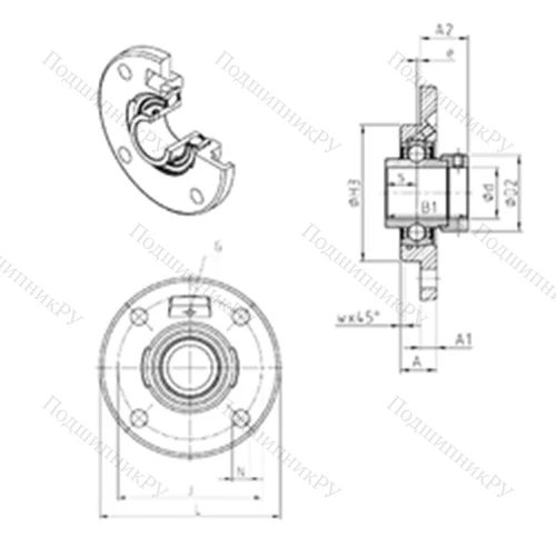 Подшипниковый узел шариковый радиальный EXFCE 206