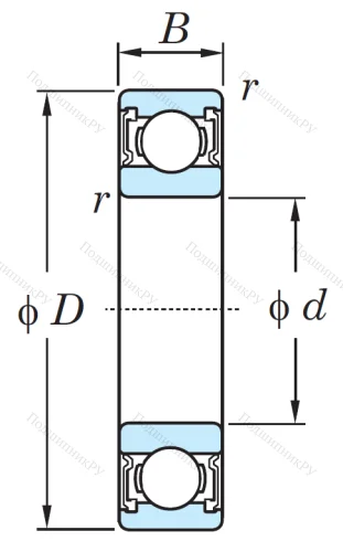 Однорядный шариковый подшипник 6309 2RS C 3 от производителя  KOYO