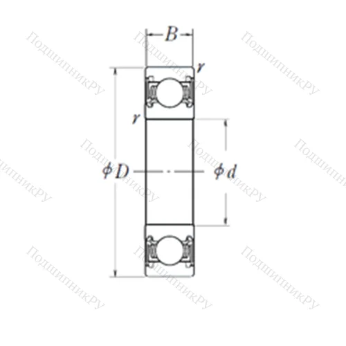 Подшипник шариковый радиальный HC 6206DTA 2