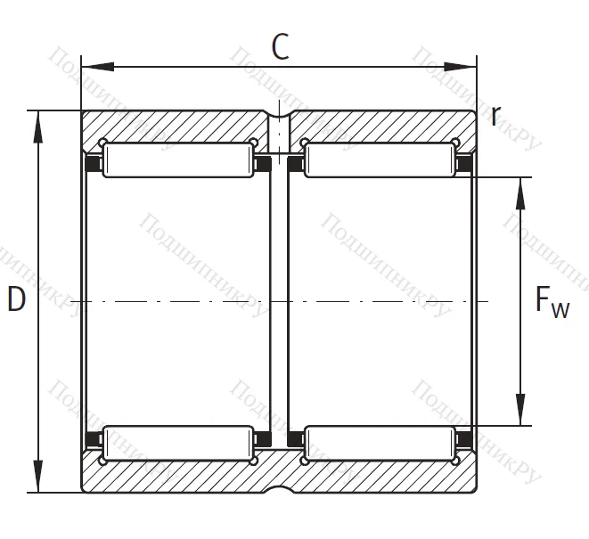 Игольчатый подшипник RNA 6910 ZW XL