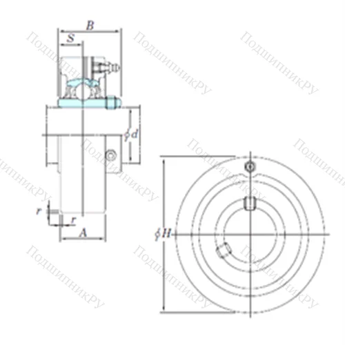Подшипниковый узел шариковый радиальный UCC 207-22
