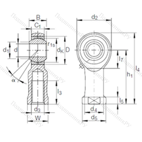 Подшипник скольжения сферический GIKR 8 PB