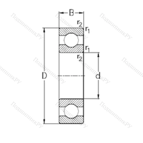 Подшипник шариковый радиальный 6072-M