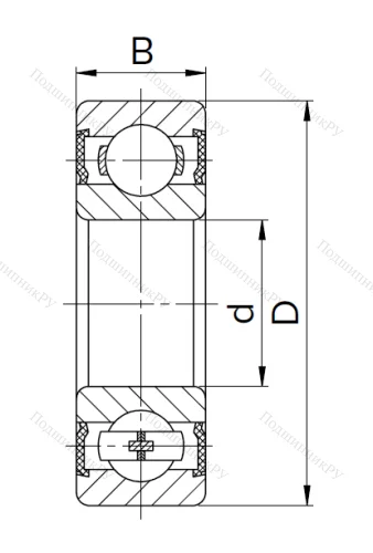 Миниатюрный шариковый подшипник 1000094 2RS (619/4 2RST) в Саратове