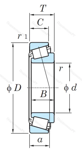 Конический роликовый подшипник 33011 JR от производителя  KOYO Конический роликовый подшипник 33011 JR от производителя  KOYO