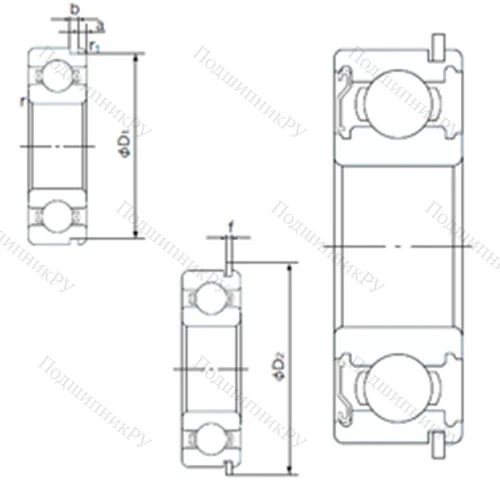 Подшипник шариковый радиальный 6808ZENR