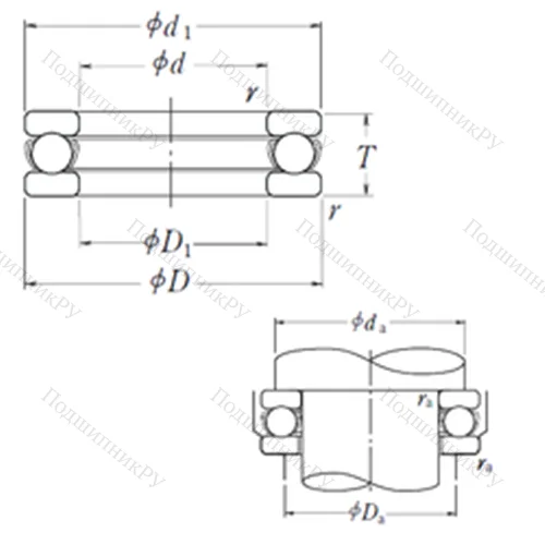 Подшипник шариковый упорный 51256X от производителя  NSK Подшипник шариковый упорный 51256X от производителя  NSK
