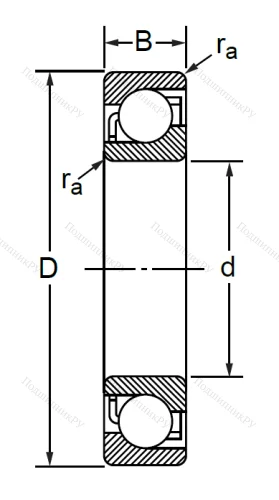 Радиально-упорный шариковый подшипник 7317 ВМ (66317 Л ГОСТ) в Саратове