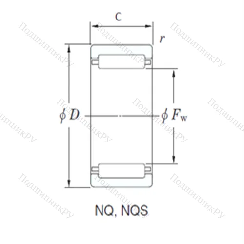 Подшипник игольчатый радиальный 20NQ 2717