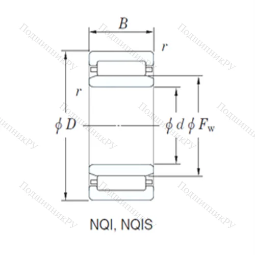 Подшипник игольчатый радиальный NQI 50/25