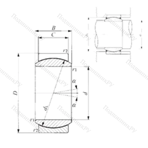 Подшипник скольжения сферический GE 20EC