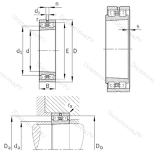 Подшипник роликовый радиальный NN 3096-AS-K-M-SP от производителя  INA
