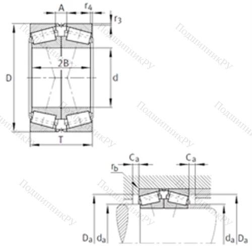 Подшипник роликовый радиально-упорный спаренный 32228-A-N 11CA-A 250-300
