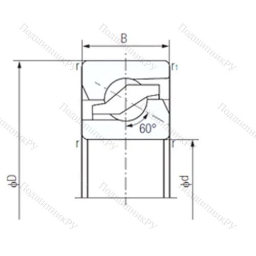 Подшипник шариковый упорно-радиальный 15TAB 04 от производителя  NACHI Подшипник шариковый упорно-радиальный 15TAB 04 от производителя  NACHI