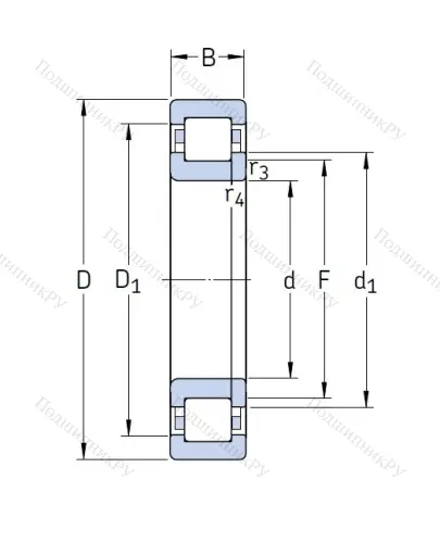 Роликовый цилиндрический подшипник NUP 2203 ECP от производителя  SKF Роликовый цилиндрический подшипник NUP 2203 ECP от производителя  SKF