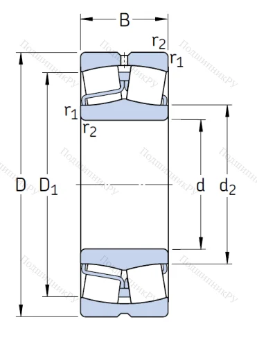 Сферический роликовый подшипник 22210 E/C 3 от производителя  SKF