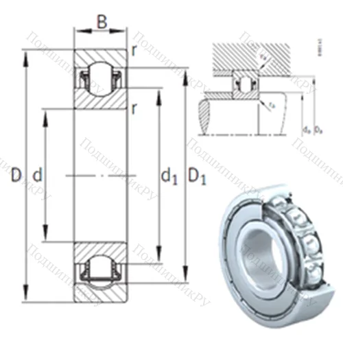Подшипник с шариковыми роликами (ball roller) радиальный BXRE 212-2Z