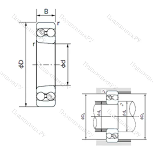 Подшипник шариковый радиальный самоцентрирующийся 1310K