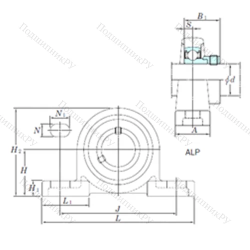 Подшипниковый узел шариковый радиальный ALP 208-24