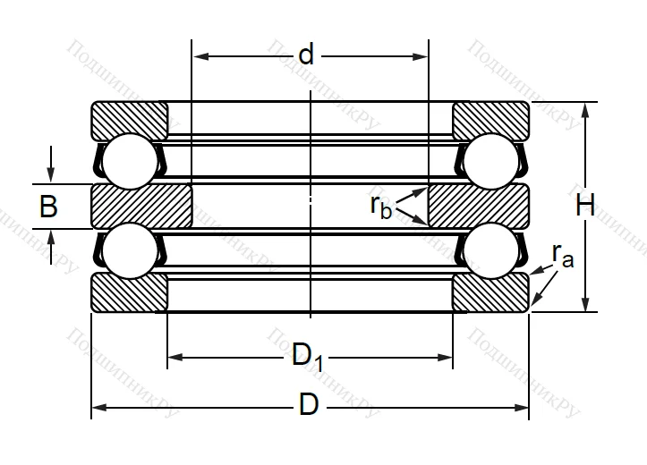 Упорный шариковый подшипник 8304 (51304)