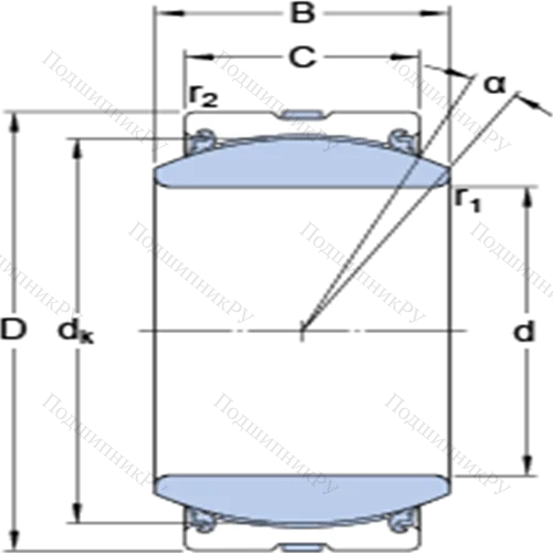 Радиальные сферические подшипники скольжения с контактными поверхностями сталь/сталь, требующие техобслуживания GE 70 TXG 3A-2LS