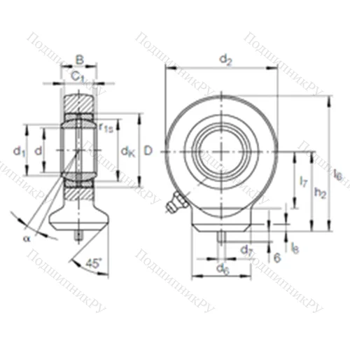 Подшипник скольжения сферический GK 70 DO