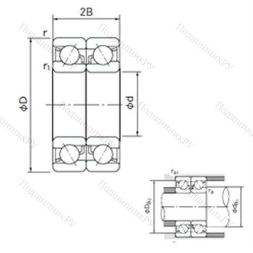 Подшипник шариковый радиально-упорный спаренный