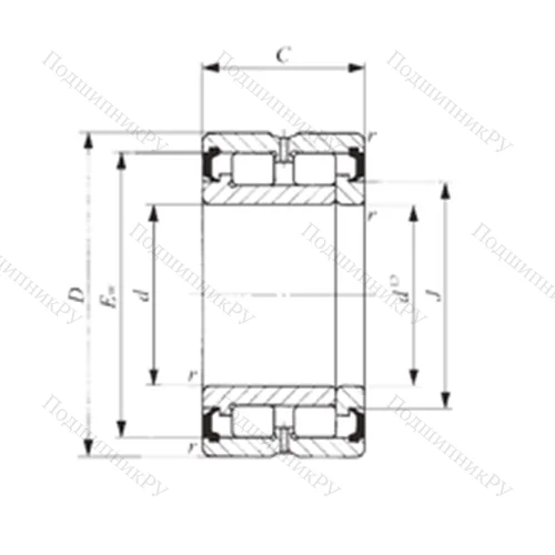 Подшипник роликовый радиальный NAG 4917UU от производителя  IKO Подшипник роликовый радиальный NAG 4917UU от производителя  IKO