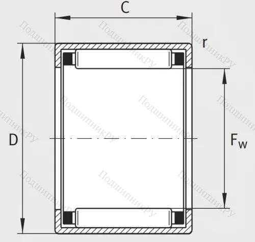 Игольчатый подшипник HK 4520 B от производителя  INA Игольчатый подшипник HK 4520 B от производителя  INA
