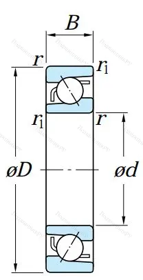 Однорядный шариковый подшипник 7216 B от производителя  KOYO