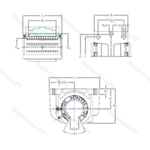 Подшипник шариковый линейный LUCF 30-2LS