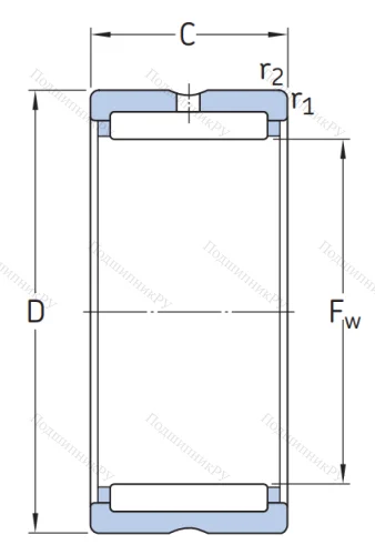 Игольчатый подшипник RNA 49/32 от производителя  SKF