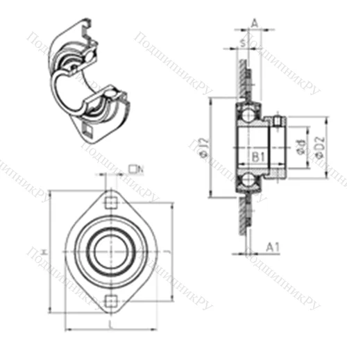 Подшипниковый узел шариковый радиальный ESPFL 203