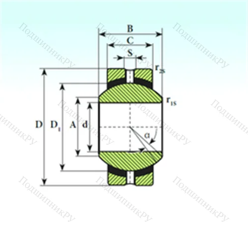 Подшипник скольжения сферический SSR 10 от производителя  ISB