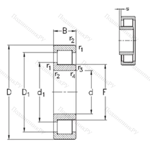 Подшипник роликовый радиальный NJ 312-E-MA 6
