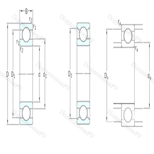 Подшипник шариковый радиальный 6208 от производителя  SKF
