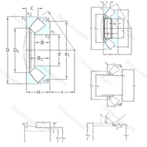 Подшипник роликовый упорно-радиальный 29426E от производителя  SKF Подшипник роликовый упорно-радиальный 29426E от производителя  SKF