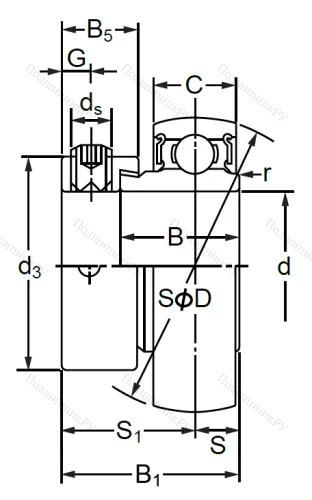 Корпусный подшипник SA 204 (AEL 204) LB2X2FUMKY в Саратове