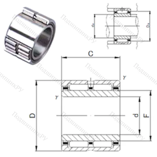 Подшипник игольчатый радиальный NA 6919