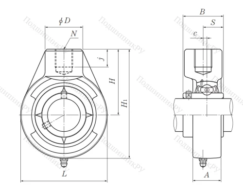 Подшипниковый узел UCHB 212 D 1 (UCHA 212) в Саратове