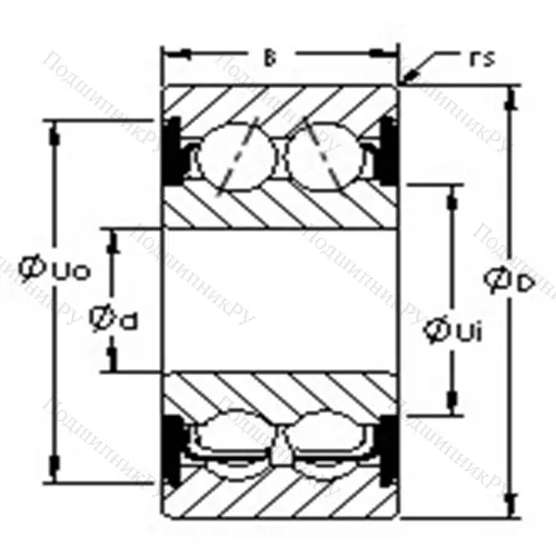 Подшипники шариковые радиально-упорные двухрядные 5202-2RS от производителя  AST