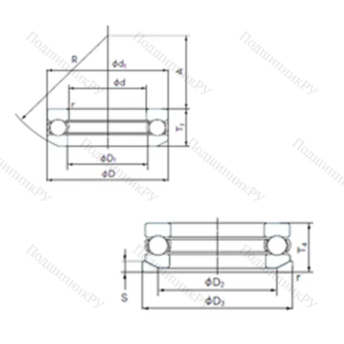 Подшипник шариковый упорный 53252U от производителя  NACHI Подшипник шариковый упорный 53252U от производителя  NACHI