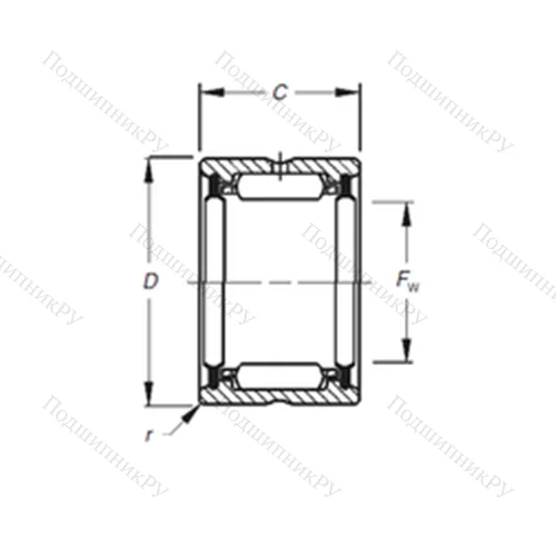 Подшипник игольчатый радиальный HJ-283720,2RS